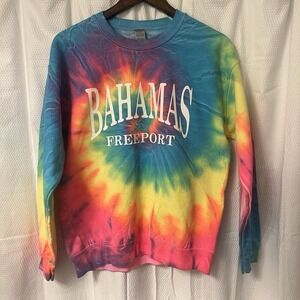 Freeport Bahamas Unisex Sweatshirt Tiedye Tie Dye Size Medium EUC